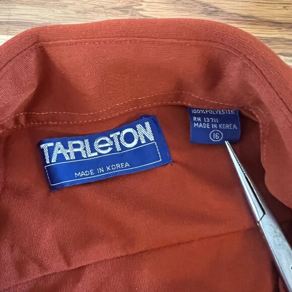 Vintage 80s Rust Point-Collar Polyester Short-Sleeved Button-Up Shirt - Men's M - Picture 3 of 3